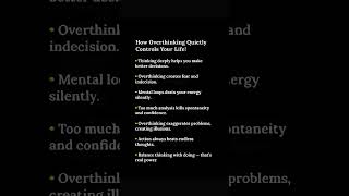 How Overthinking Quietly Controls Your Life! #viral #video #viralshort #viralvideo #viralshorts
