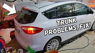 TRUNK LIFTGATE DOES NOT OPEN CLOSE AFTER BATTERY REPLACEMENT FORD C-MAX