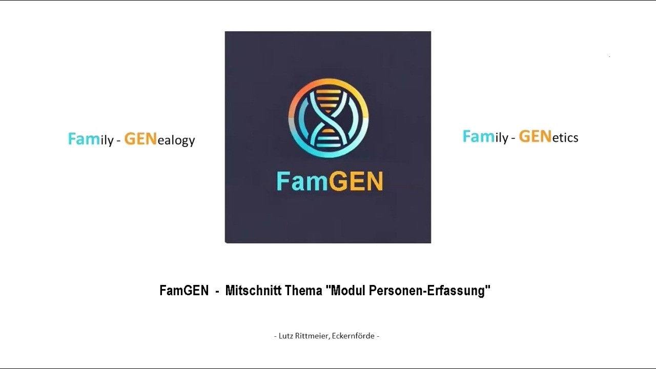 FamGEN - Workshop Modul "Personenerfassung"
