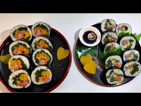 Sushi (寿司）vs  Gimbap 김밥 (or Kimbap) | Spot the Difference | Simple and Easy Recipe