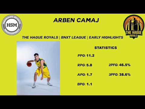 6”9 PF/C Arben Camaj | The Hague Royals | BNXT League | Early Season Highlights