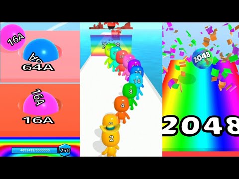 Ball Run 2048 vs Jelly / Man Runner 3D Satisfying Games vs Ball Merge 2048 Runner #cutiepie22yt