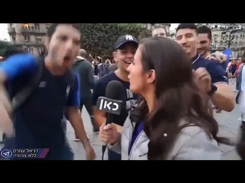r/AbruptChaos | Israeli reporter in France tries to report on the World Cup