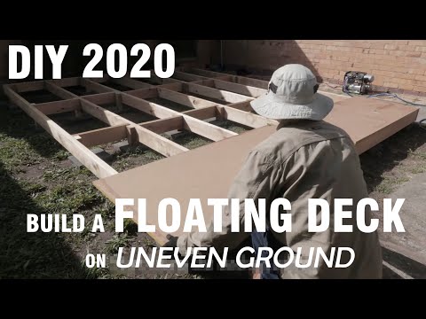 How To Build A Floating Deck 2020 | DIY | Uneven Ground | Time Lapse | No Digging