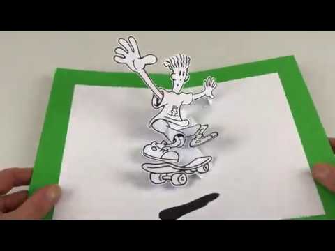 PopUpTober Day 22 - Retro 🛹 Fido Dido on a skateboard doing a kickflip pop-up