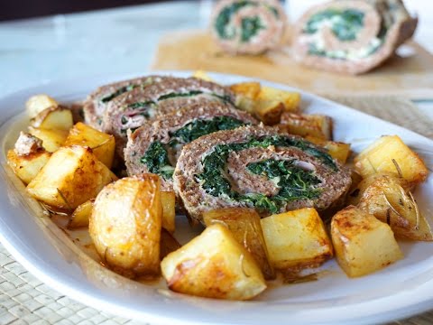 Meatloaf with Spinach, Mozzarella, and Ham - Lara's Video Recipes