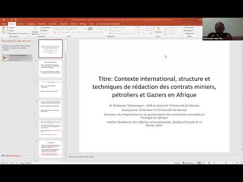 , title : 'Contexte International, Structure et Techniques de Rédaction des Contrats Miniers (11 février 2021)'