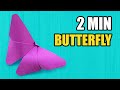 Easy Origami Butterfly In Only 2 Minutes Very Simple