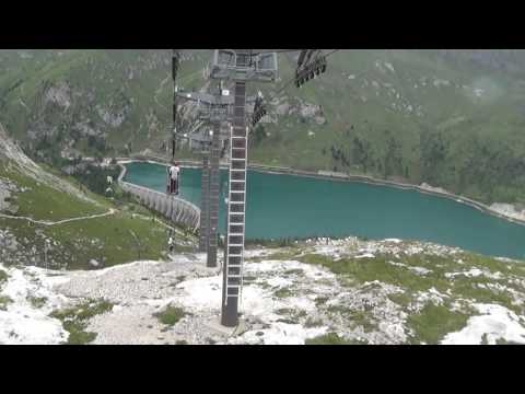 Discesa integrale cestovia Graffer "Passo Fedaia - Pian dei Fiacconi" in HD - Penia (TN)