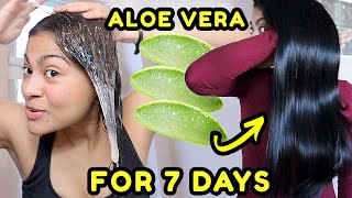 I used ALOE VERA in my hair for 7 DAYS & THIS HAPPENED! *before & after results*