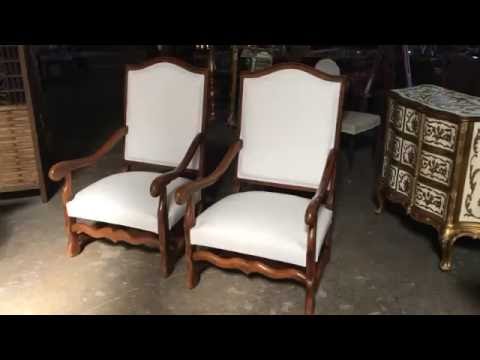 Pair of 19th Century Os de Mouton Armchairs