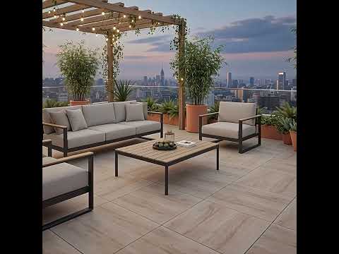 Dalle extérieur effet bois Paco Beige R11 60*60 cm