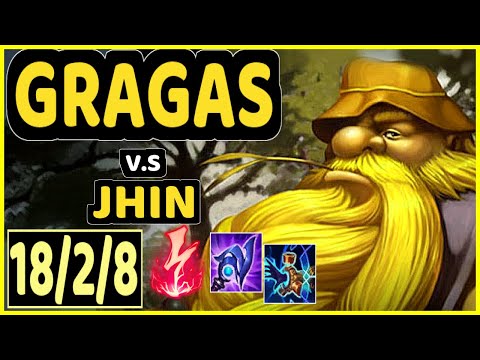 GRAGAS vs JHIN - 18/2/8 KDA MID GAMEPLAY - EUW Ranked GRANDMASTER