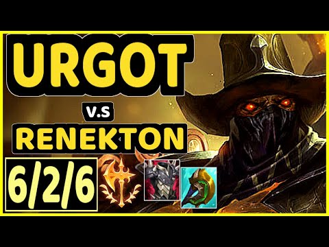 URGOT vs RENEKTON - 6/2/6 KDA TOP CHALLENGER GAMEPLAY - KR