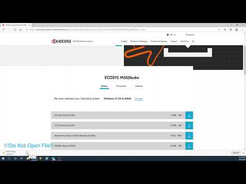 Installing Kyocera printer Windows tutorial.