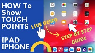 How to show touches on ipad iphone|customize the pointer on Ipad|How add pointer on ios ipad iphone