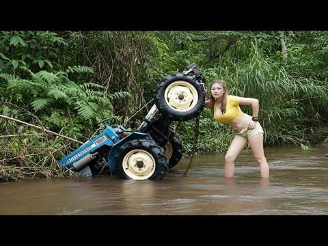 Genius Girl Rescues a Flooded MITSUBISHI Farm Machine Abandoned by the River – Will It Run Again?