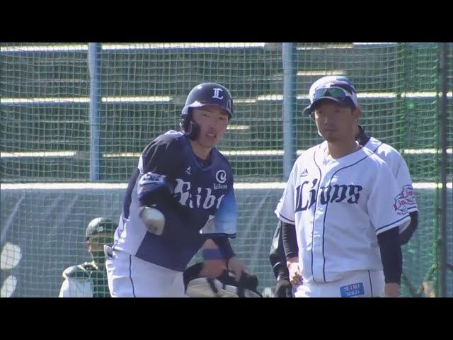 【ライオンズ春季キャンプ】本日誕生日のライオンズ・源田がレフト前にヒットを放つ!!  2021/2/16