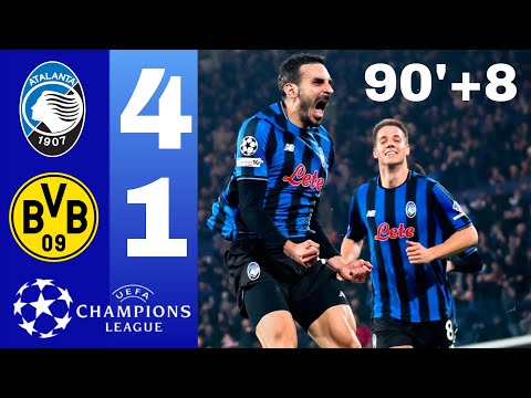 atalanta vs dortmund 4-1 Highlights & Goals •  champions league • 90'+8  Lazar Samardžić Goal