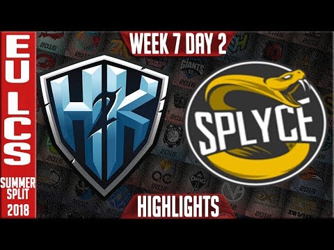 H2K vs SPY Highlights | EU LCS Summer 2018 Week 7 Day 2 | H2K vs Splyce