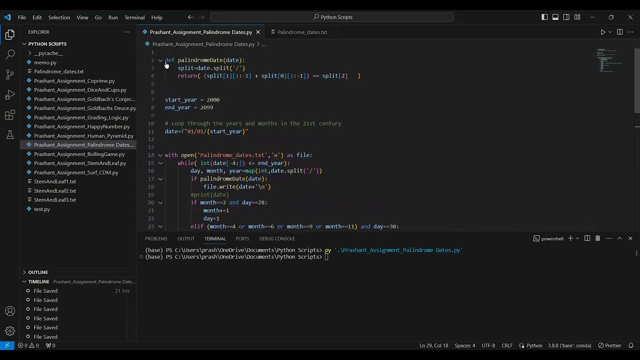 Palindromes dates in 21st Century