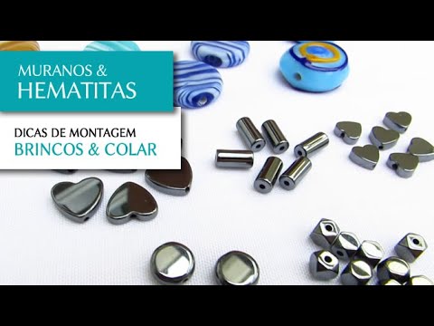 Novas Contas de Hematitas e Murano para Montagem de Semi Joias - Pedra Mística