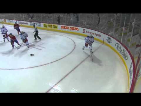 Stu Bickel  fights Travis Moen Jan 15th, 2012