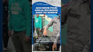 Viral Aksi Heroik Seorang Polisi Korbankan Motor demi Ganjal Bus agar Tak Terjadi Kecelakaan