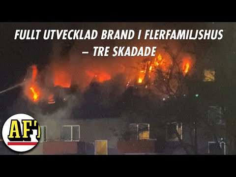 Tre skadade i lägenhetsbrand i Nacka