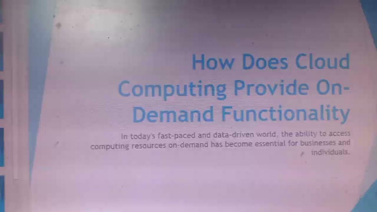 How Does Cloud Computing Provide On Demand Functionality
