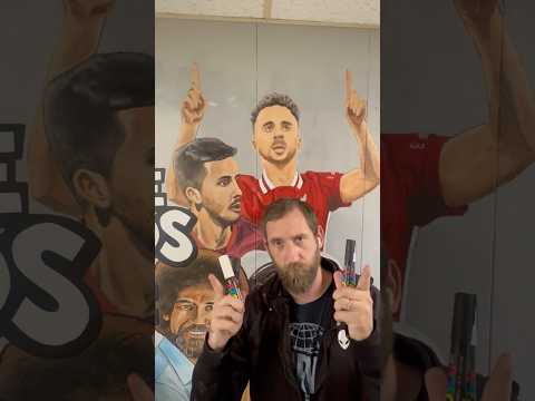 Ep. 9 Painting Diogo Jota and Andre Silva on the wall of legends. Soccer legends. #shorts