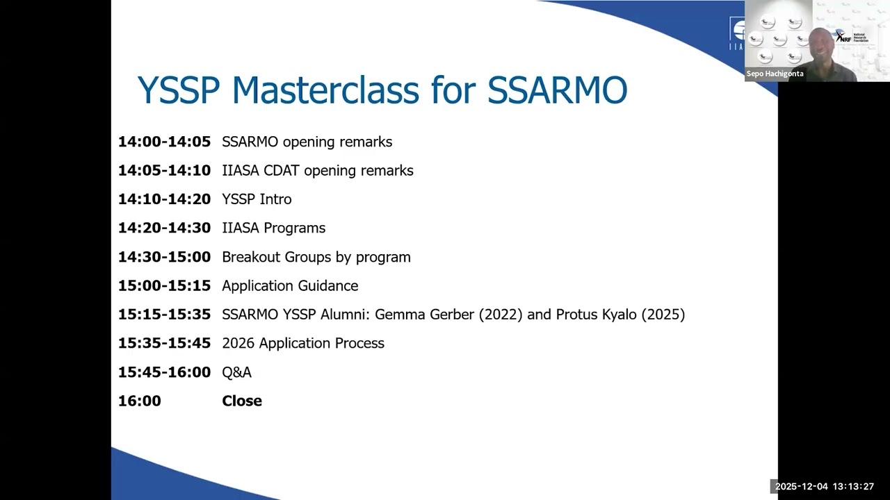 Webinar on the 2026 YSSP Application for SSARMO region