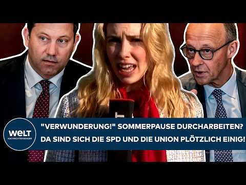Video Thumbnail: DEUTSCHLAND: "Verwunderung!" Sommerpause durcharbeiten? Da sind sich SPD und Union plötzlich einig!