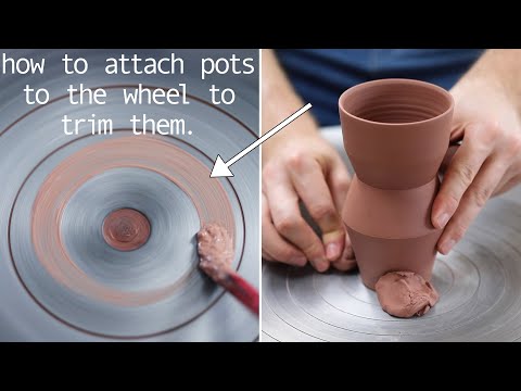 How to Attach Pottery to the Wheel When Trimming