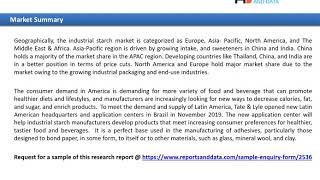 industrial starch market Regional Analysis, Key Players and Forecasts