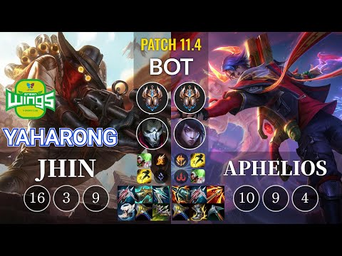 JAG Yaharong Jhin vs Aphelios Bot - KR Patch 11.4