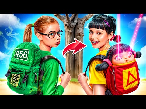 Transforming from a nerd into a Squid Game doll! I was adopted by the Squid Game family