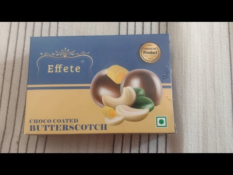 Effete Choco coated butterscotch chocolate unboxing