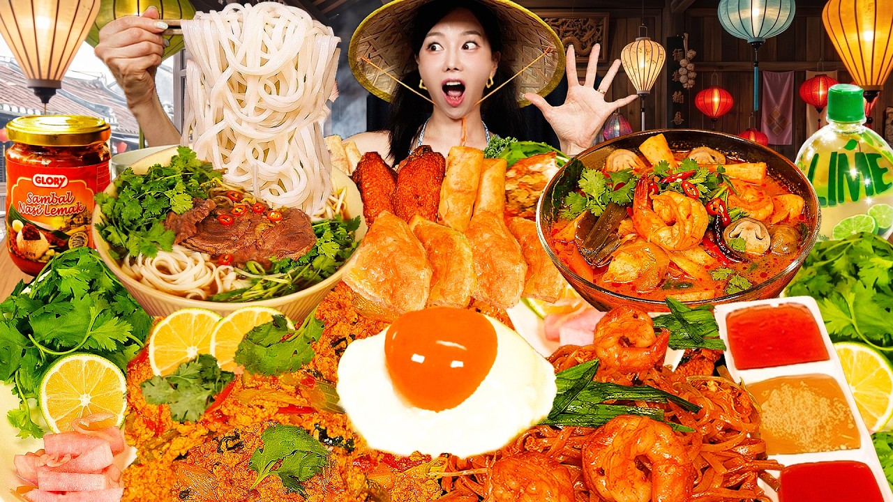 쌀국수 🍜 똠양꿍 뿌팟퐁 커리 까지 베트남 요리 배 터지게 먹어봤습니다 Vietnamese Pho,  Crab Curry 🦀Mukbang A