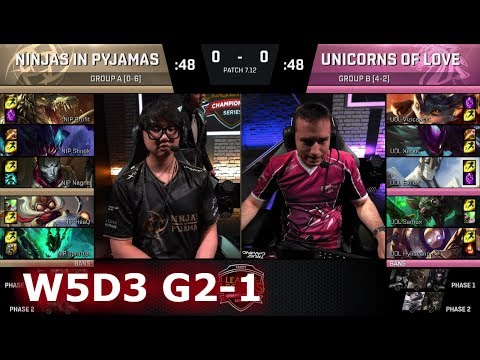 Ninjas in Pyjamas vs Unicorns of Love | Game 1 S7 EU LCS Summer 2017 Week 5 Day 3 | NIP vs UOL G1