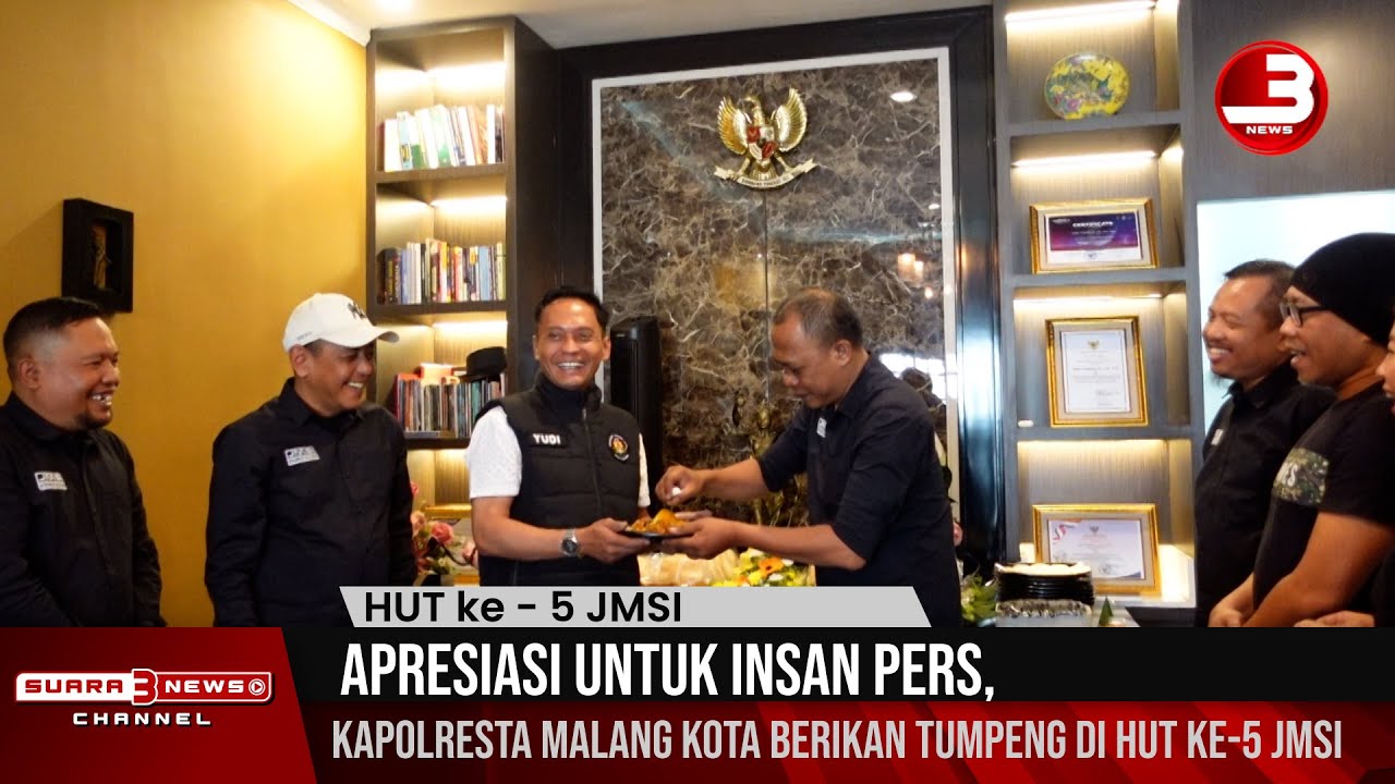 Apresiasi untuk Insan Pers, Kapolresta Malang Kota Berikan Tumpeng di HUT ke-5 JMSI