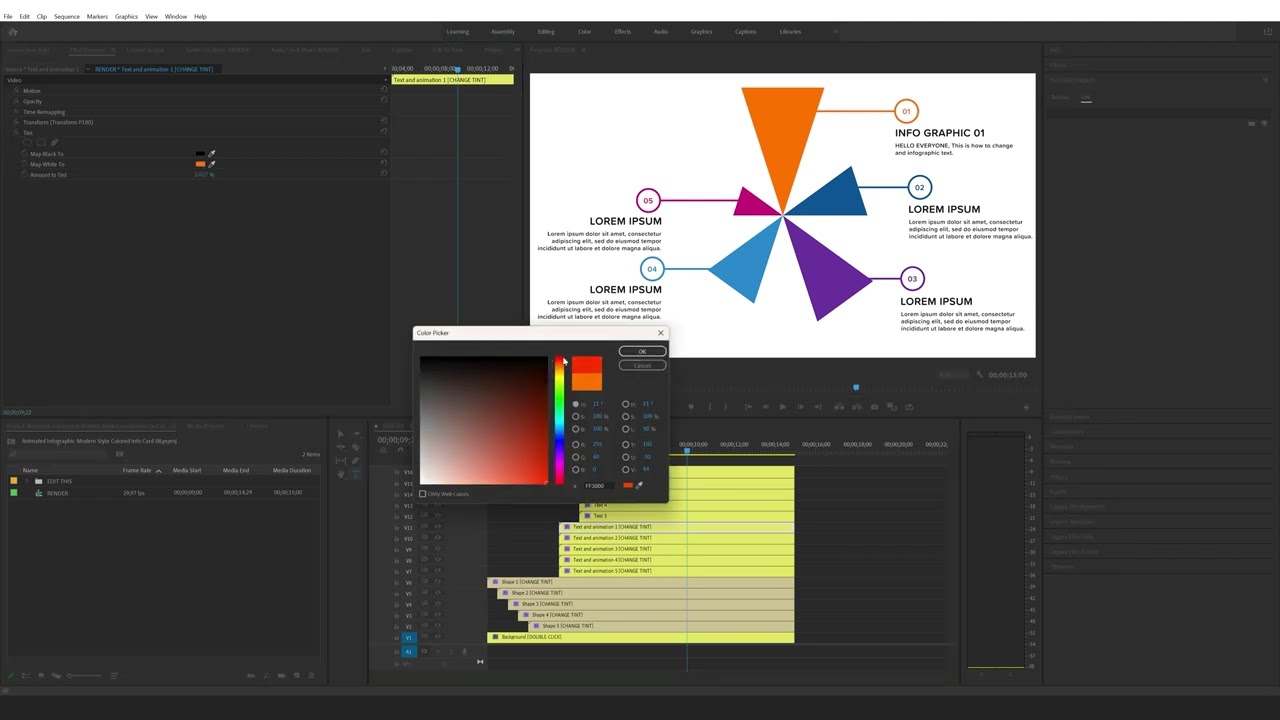 How to use and edit Infographic Templates in Premiere Pro