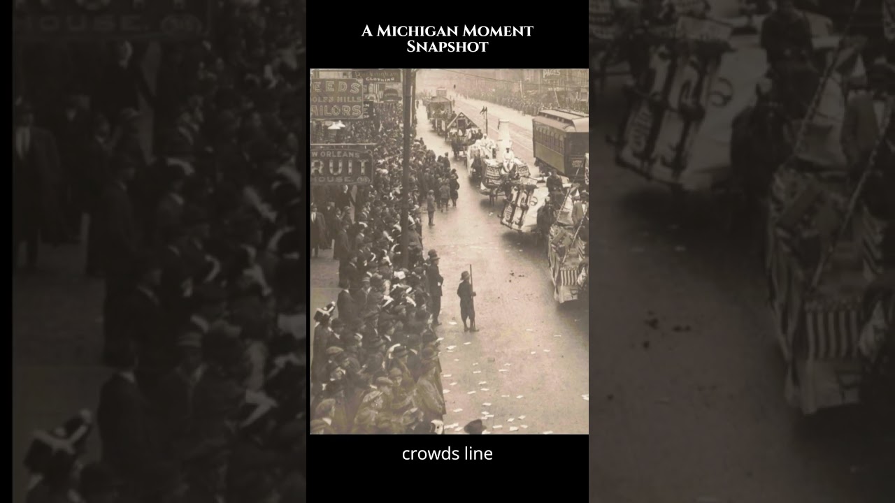 Historic Good Roads Day parade on Saginaw Street in Flint, Michigan