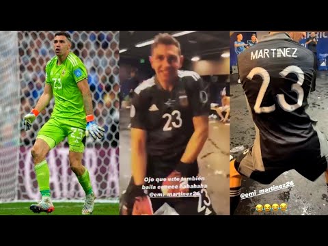 DIBU MARTINEZ BAILANDO EN EL VESTUARIO DE ARGENTINA y PENALES