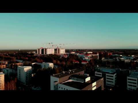 Spring Sunset Drone Flight in Oulu Finland 18.4.2021