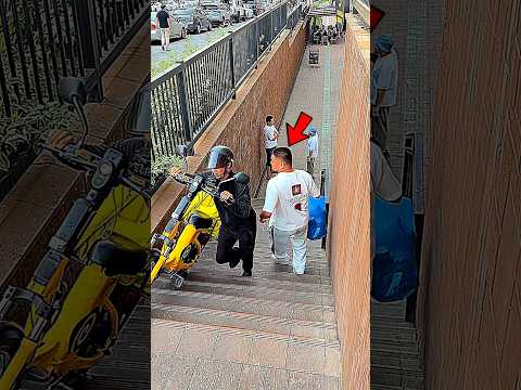 This man helped a motorcyclist, and God helped him. #shorts #respect #ytshorts