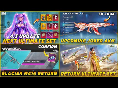 🔴 NEXT ULTIMATE SET | NEXT UPGRADABLE AKM SKIN | GLACIER M416 RELEASE DATE | RETURN ULTIMATE SET 🤩