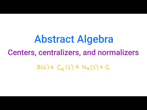 Abstract Algebra: Centers, centralizers, and normalizers