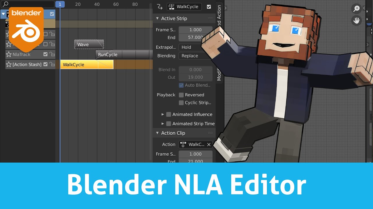 Learn Blender's NLA editor in 3 minutes | Blender 2.9 Animation Tutorial