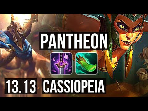 PANTHEON vs CASSIOPEIA (TOP) | 12/1/4, 1.8M mastery, Legendary, 6 solo kills | NA Master | 13.13